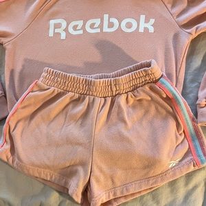 Girls Reebok sweatshirt and shorts